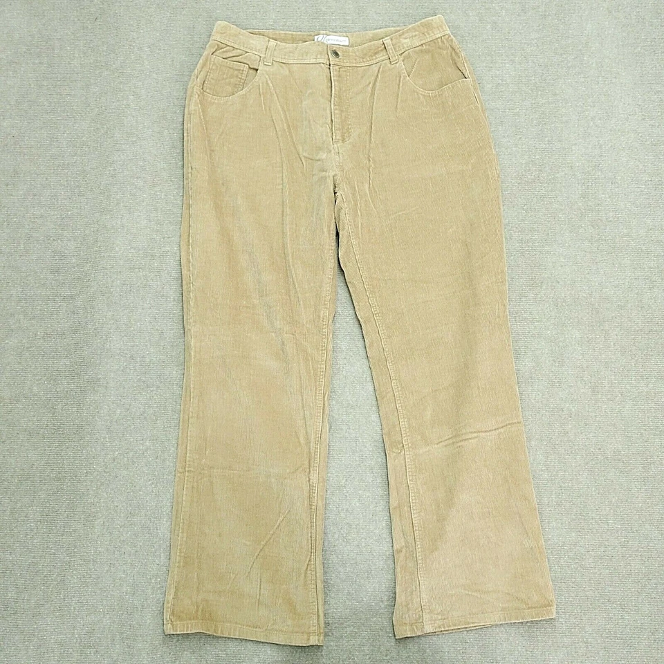 Dress Barn Corduroy Pants Trousers Women's 16 Beige Brown Bootcut Cotton - Image 1 of 4