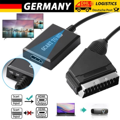 SCART zu HDMI Konverter Adapter SCART auf HDMI Video Audio Konverter Videokabel - Bild 1 von 4