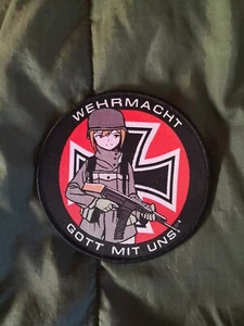 German World War 2 Wehrmacht Military Tactical Hook Loop anime girl panzer Patch - Picture 1 of 1