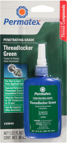 PERMATEX PENETRATING GRADE THREADLOCKER GREEN 36 ML PART# 29040 | eBay