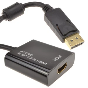 DisplayPort to HDMI Socket Cable Active Adapter UHD 4K x 2K 3D TV [008370] - Afbeelding 1 van 4