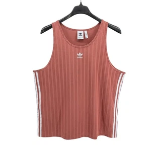 Adidas Tank Top Ribbed Trefoil Logo3 Stripes Ash Pink Athletic Casual Mens Large - Picture 1 of 12