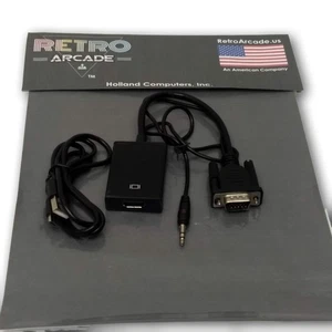 New RetroArcade.us VGA Male To HDMI Video Cable Converter Adapter with Audio - Picture 1 of 2