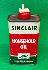 Vintage Sinclair Product Household Lead Top, 4 Oz, 3/4 Full, Lubricating Oil NY - Picture 1 of 7