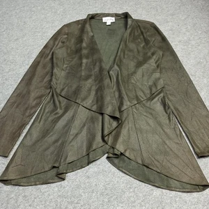 Joseph Ribkoff Cover-Up UK-12 D-38 US-10 graugrün Kunstleder offene Jacke - Bild 1 von 11