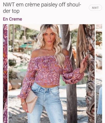 Blusa Hombro Descubierto En Creme Talla XS Cachemira Nueva con Etiquetas Foto 1 de 4