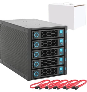 RackChoice 5-Bay Internal Hard Drive Enclosure for 2.5”/3.5” SATA/SAS Drives - Picture 1 of 7