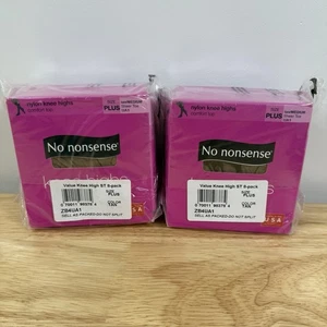 2 Boxes of 8 No Nonsense Sheer Toe Knee Highs 16 Pair Total. Sz Plus. Color: Tan - Picture 1 of 8