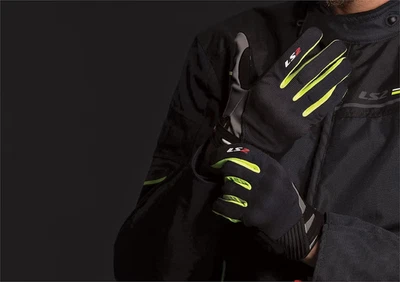 LS2 MEN'S "DART 2" MOTORCYCLE GLOVES BLACK/HI-VIS SIZE X-LARGE - Image 1 of 4