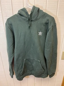 Adidas Forest Green W/White Logo Embroidered Hoodie Men’s Medium - Picture 1 of 5
