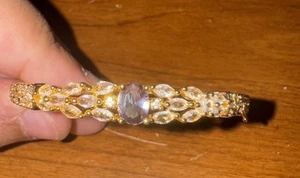 Women’s Cz Bracelet In Gold Tone - Picture 1 of 5