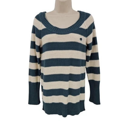 VTG Y2K Energie Sweater Women XL Striped fitted Preppy Elephant Logo 00s - Image 1 of 4