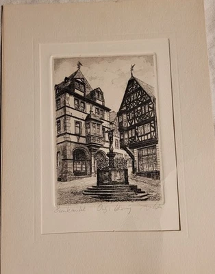 Original Radierung von Bernkastel signiert - Bild 1 von 4