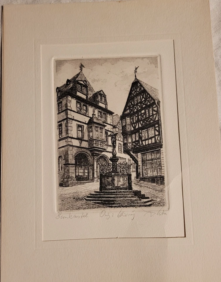 Original Radierung von Bernkastel signiert - Bild 1 von 4