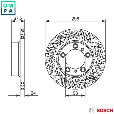 2x BRAKE DISC 0 986 479 674 FOR PORSCHE M97.20/96.25 2.7L 6cyl BOXSTER - Image 1 of 4