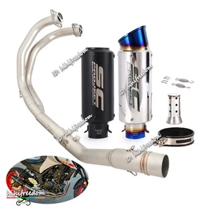 Tubo de cabezal sistema de escape completo para Yamaha YZF R3 MT-03 2015-2025 + silenciador 51 mm - Imagen 1 de 14