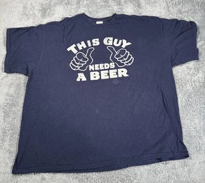 Camiseta De Colección This Guy Needs A Beer Divertida FIESTA Papá COLEGIO Para Hombre Talla 3XL Camiseta Azul - Imagen 1 de 10