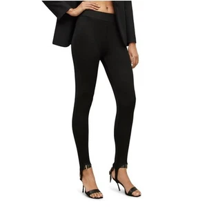 NWT ALLSAINTS Women's Black Ribbed Liliana Stirrup Leggings Pants 6 - Picture 1 of 8