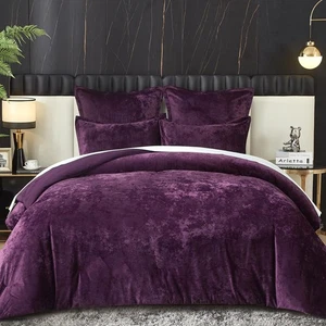 Crushed Velvet Comforter Set King Purple Comforter Set 5pcs Ultra Soft Lightw... - Bild 1 von 9