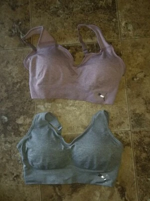 Sutiã esportivo feminino Puma Performance pacote com 2 sutiãs cinza malva pequeno P - Imagem 1 de 2