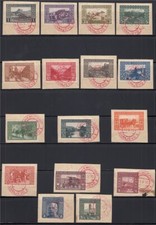 Bosnien Herzegowina 1906 Nr. 29-44 Briefstücke rot gestempelt