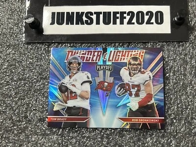 TOM BRADY & ROB GRONKOWSKI 2021 Playoff Thunder and Lightning Silver PRIZM - Image 1 of 4