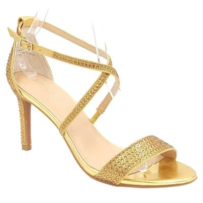 Thalia Sodi Women Cross Strap High Heel Sandal Darria Size US 7.5M Gold Metallic - Image 1 of 4