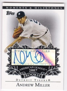 2007 Topps Moments & Milestones Andrew Miller Detroit Tigers Autograph Auto Card