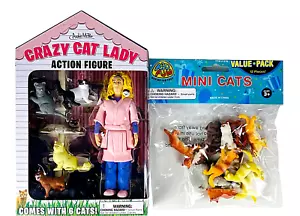 Crazy Cat Lady Kit Action Figure 18 Cats Kitten Mom Veterinary Pet Supplies GIFT - Picture 1 of 6