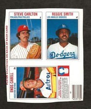 1979 Hostess 3 Card "L" Panel #24 Steve Carlton, Reggie Smith, Enos Cabell, Rare