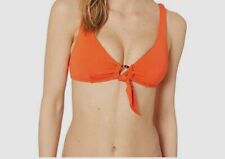 Seafolly Women's Active Orange Front Ring Bikini Top Swimwear USA 10 / Aus 14