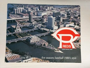 1980 Cedar Rapids Reds Baseb. programm, 40 pgs, gekerbt, keine Risse/fehlende pgs!! - Bild 1 von 11