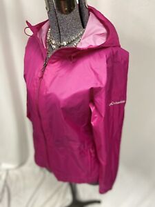 Columbia Rain Jacket Size M Medium Hood Shell Full Zip Pockets Vent