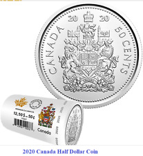 2020 Canada Half Dollar Coin. Mint UNC. Fifty Cents 50 Cent 50C Coat of Arms