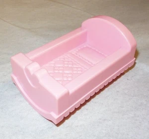 Vintage Playskool Dollhouse Pink Baby Cradle Crib GUC - Picture 1 of 3