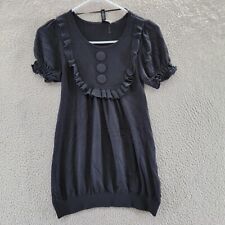 DIVIDED by H&M Dress Junior Girls 2 Black Front Button Ruffled Scoop Neck S/S
