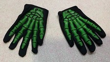 CARNEVALE HALLOWEEN GUANTI SCHELETRO OSSA IN RILIEVO BAMBINO GLOVES CHILD