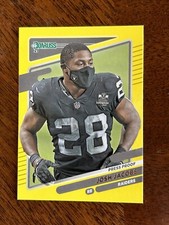 Josh Jacobs 2021 Donruss Yellow Press Proof Mask Variation Las Vegas Raiders #85