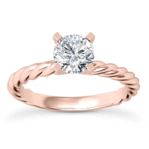 1.51 Carat Round Diamond Classic Solitaire Ring Real G SI1 Treated 14K Rose Gold - Picture 1 of 6