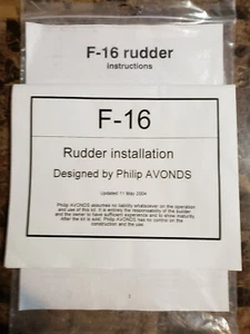 Philip Avonds F-16 RUDDER INSTRUCTIONS 1:6.5 - Picture 1 of 2