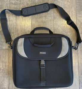 Targus Laptop Bag Black/Grey Messenger Briefcase Bag Padded 16" Neoprene