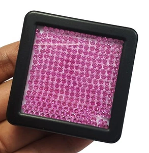Lote de 50 piezas de piedras preciosas sueltas de 2,50 mm de zafiro rosa ceilán impecable corte diamante redondo - Imagen 1 de 12
