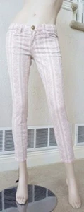 Nuevo con etiquetas Current/Elliott The Stiletto jeans a rayas florales humo rosa - Imagen 1 de 1