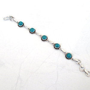 Turquoise handmade  .925 silver adjustable bracelet jewellery gift for girl