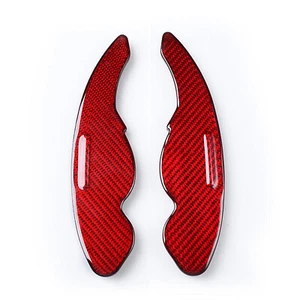 1Pair Red Carbon Fiber Steering Wheel Shifter Paddle For Jaguar XF XJ XE XFL - Bild 1 von 11