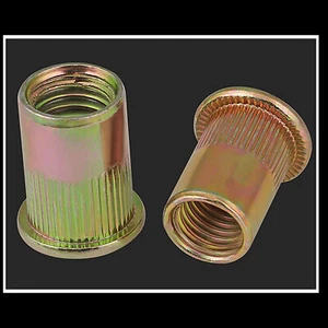 Gewindenietmuttern Nietmuttern Farbe Zink Stahl Rändelkopf Blindmuttern Einsätze M3-M12 - Bild 1 von 3