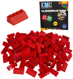 500 Stück Dachsteine Rot Klemmbausteine Dachbausteine Klemmbausteine 2x4 Noppen - Bild 1 von 1