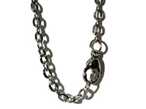 Stainless Steel 24 Inch 3mm Oval Link Neck Chain Necklace - Picture 1 of 2