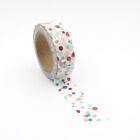 Washi Tape Rainbow Polka Dot Spots Multi-Coloured 15mm x 10m