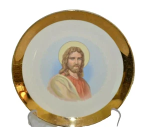 JESUS CHRIST Plate Homer Laughlin Rhythm  Christian Religion 22k Crest o' Gold - Picture 1 of 9